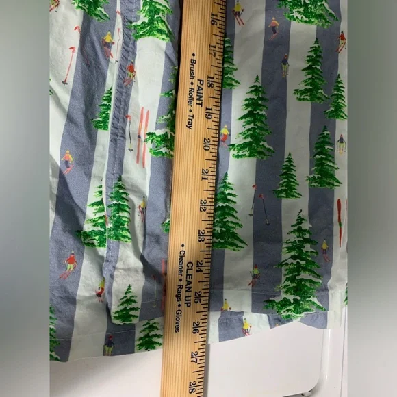 Sant and Abel Gray Malin Pajama Set Top Shorts Trees Skiers L Cotton